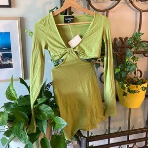 Short Cut Out Green Dress